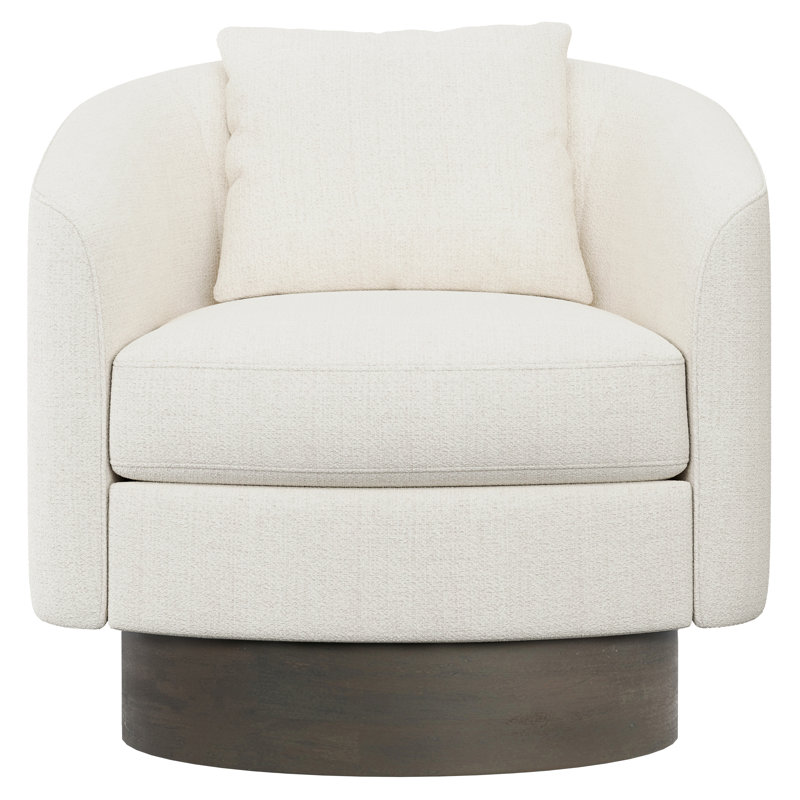 Camino Upholstered Swivel Barrel Chair, Dorado Snow Crypton® Chenille 5558-000