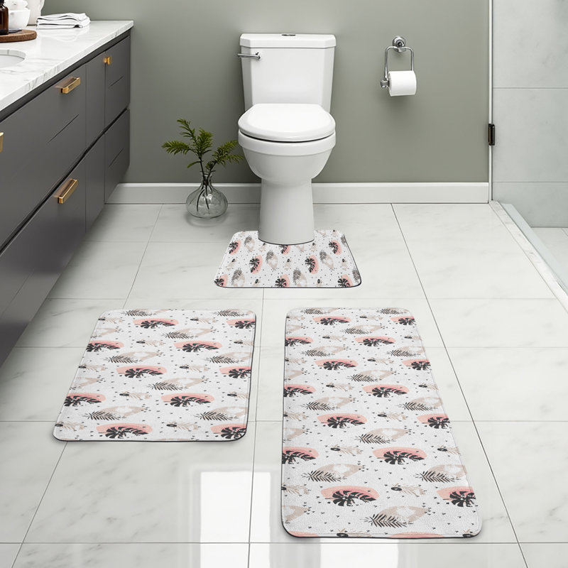  Ensemble de tapis de salle de bain 3 pièces Boho