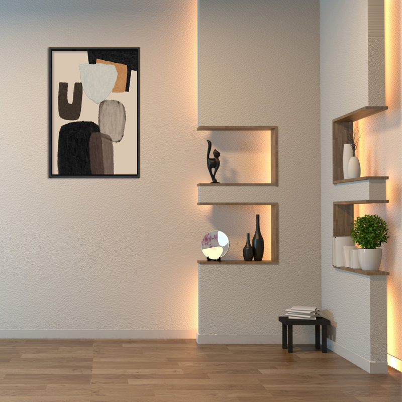 Ethereal Opulence: Luxurious Abstract Symphony en brun, noir et beige par Dan Hobjour, H 40 po x l 30 po