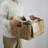 Handmade Water Hyacinth Storage Basket Set with Wood Handles (Set of 4)