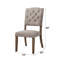 Ensemble de 2 chaises d'appoint en lin beige et chêne vieilli Bernard-118019626