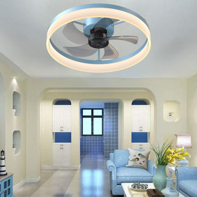 Ventilateur de plafond fermé à profil bas avec lumière 19,7 pouces Fydry