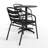 Moraal Round Aluminum Indoor-Outdoor Table Set with 2 Slat Back Chairs-728214426-795904945