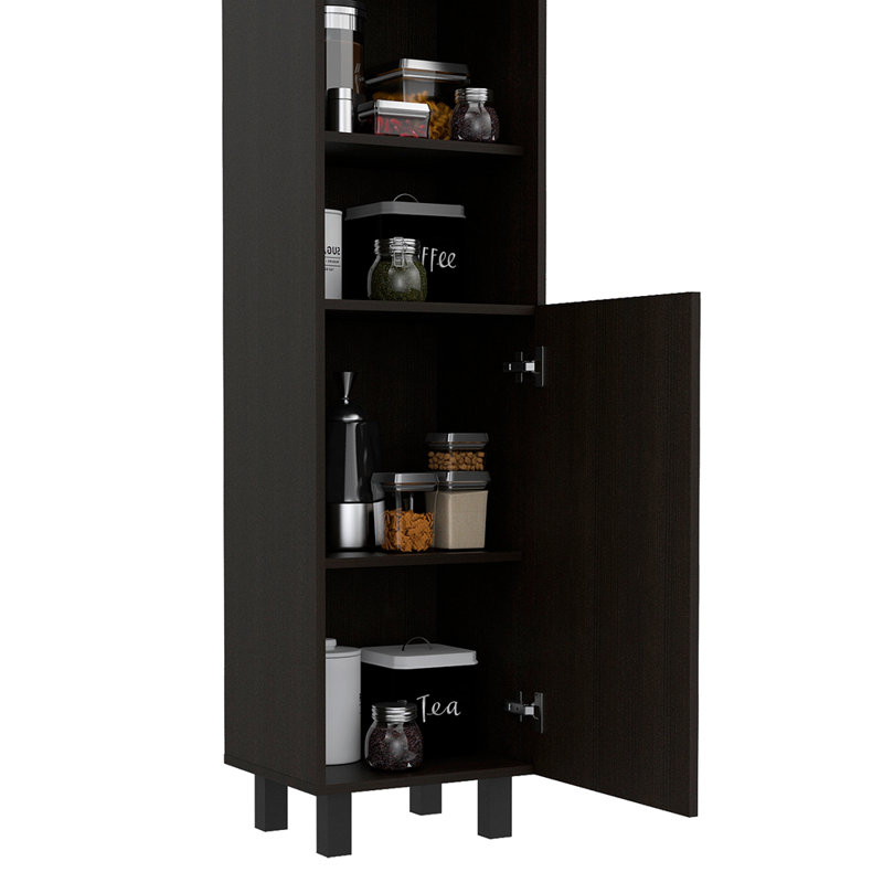 Garde-manger rectangulaire à 2 tablettes Wengue, Noir