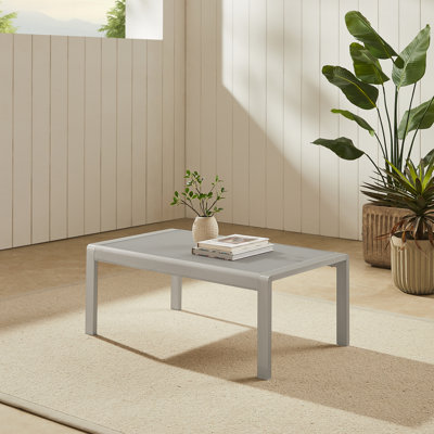 Magers Aluminum and Tempered Glass Outdoor Coffee Table