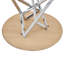 Table de salle à manger ronde de 37 pouces, petite table de cuisine ronde avec pieds en métal argenté, pouvant accueillir 2 à 4 personnes, table de salle à manger moderne, Burlywood.