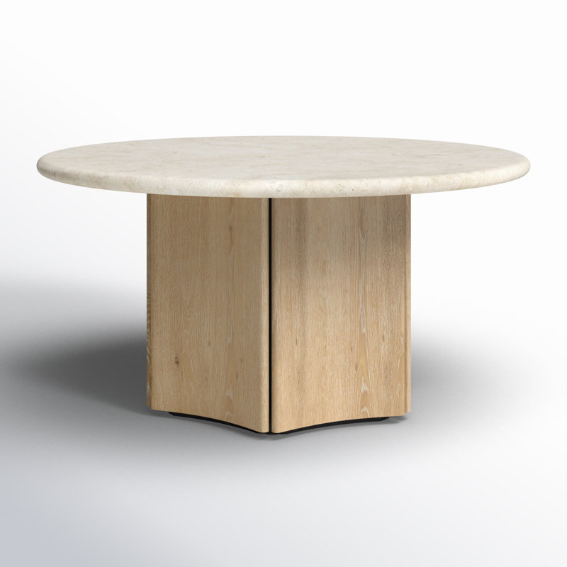 Oja 59" Pedestal Dining Table, Natural