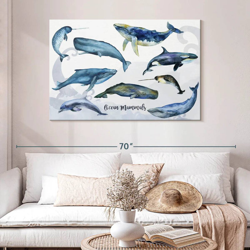 Brampt Ocean Mammals Chart, 32" H x 48" W