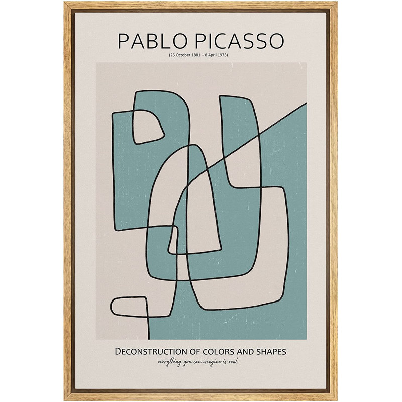 Dessin au trait, formes abstraites, illustrations par Pablo Picasso - Impression sur toile, H 24 po x l 16 po x P 1,5 po