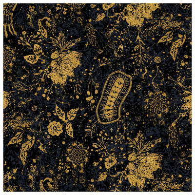 Édredon doré à motif floral