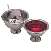 KINDWER Fleur-De-Lis Aluminum Punch Bowl, Silver