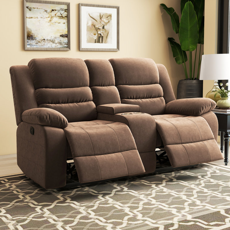 Evola 71.5" W Microfiber Manual Reclining Loveseat