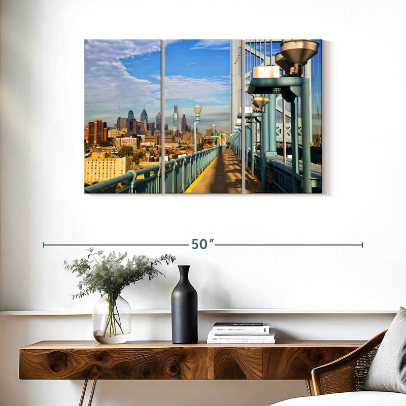Sireci Along Ben Franklin Bridge, 24" H x 38" W