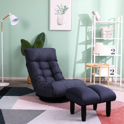 Reclining Floor Chair With Metal Frame, Adjustable Back - 36.24 In. High Foldable Lazy For Dormitory, 14 Head Adjustments 28.57 Lb