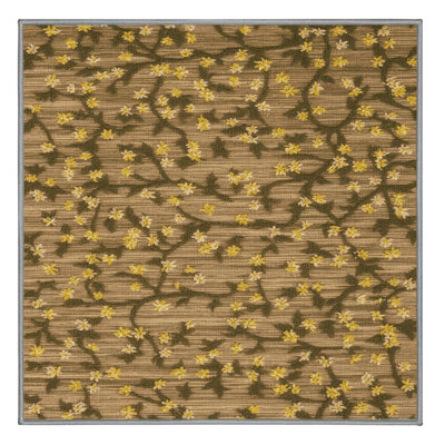 Tapis botanique brun lavable à la machine