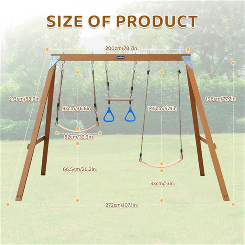 A-Frame Wooden Swing Set