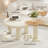 Circular Beige Cream Coffee Table Set