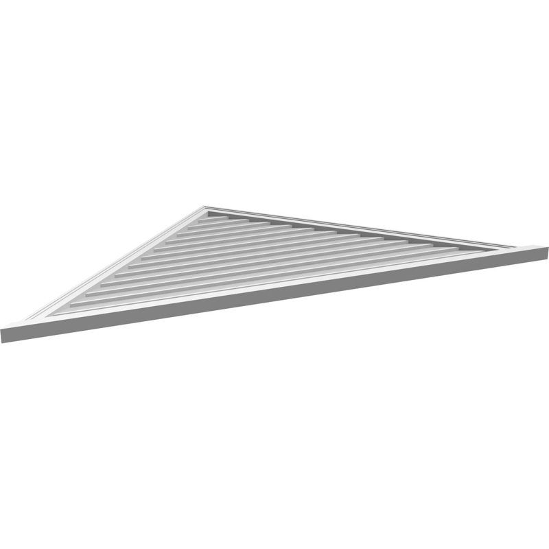 Triangle Surface Mount Urethane Non-Functional Gable Vent 12/12 Pitch Primed Tan, 41" H x 82" W x 2" D