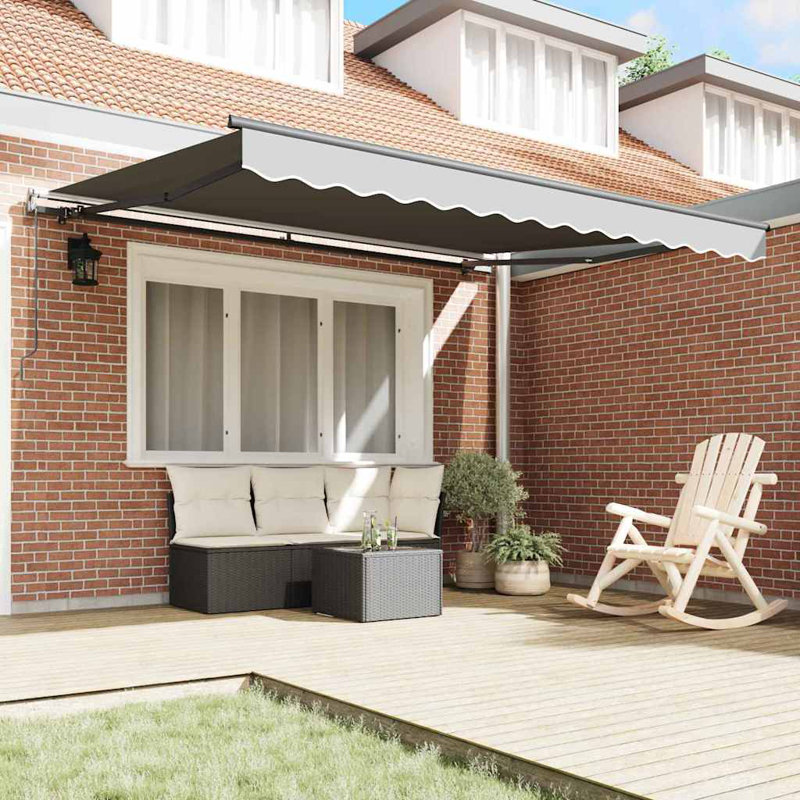 VidaXL Retractable Door / Window Awning, 300 cm W x 250 cm D, Anthracite