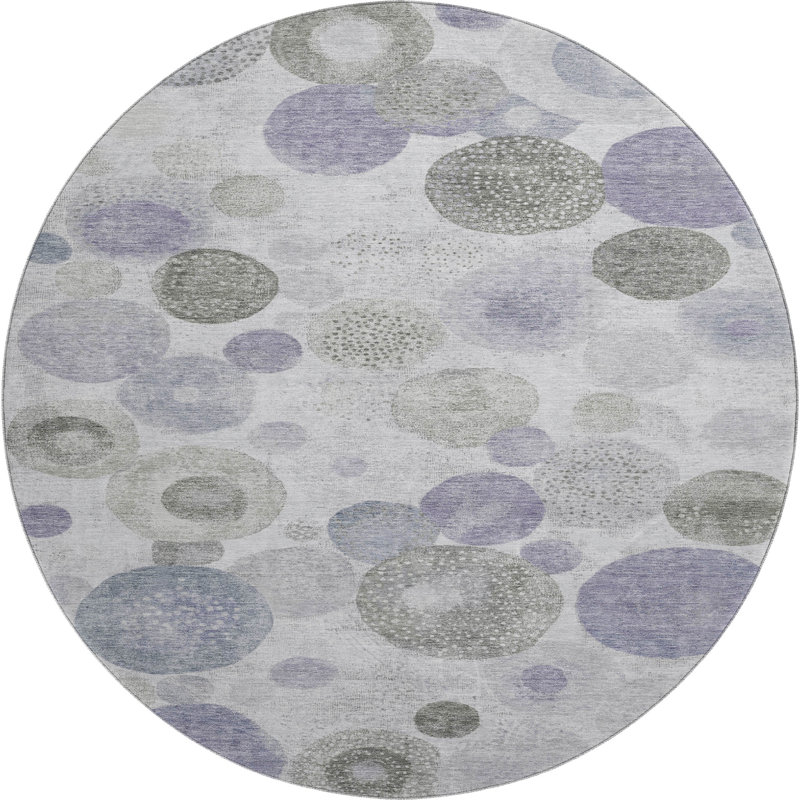 Premium Machine Washable Jakiyra AMF1896 Geometric Rug, Round 8'