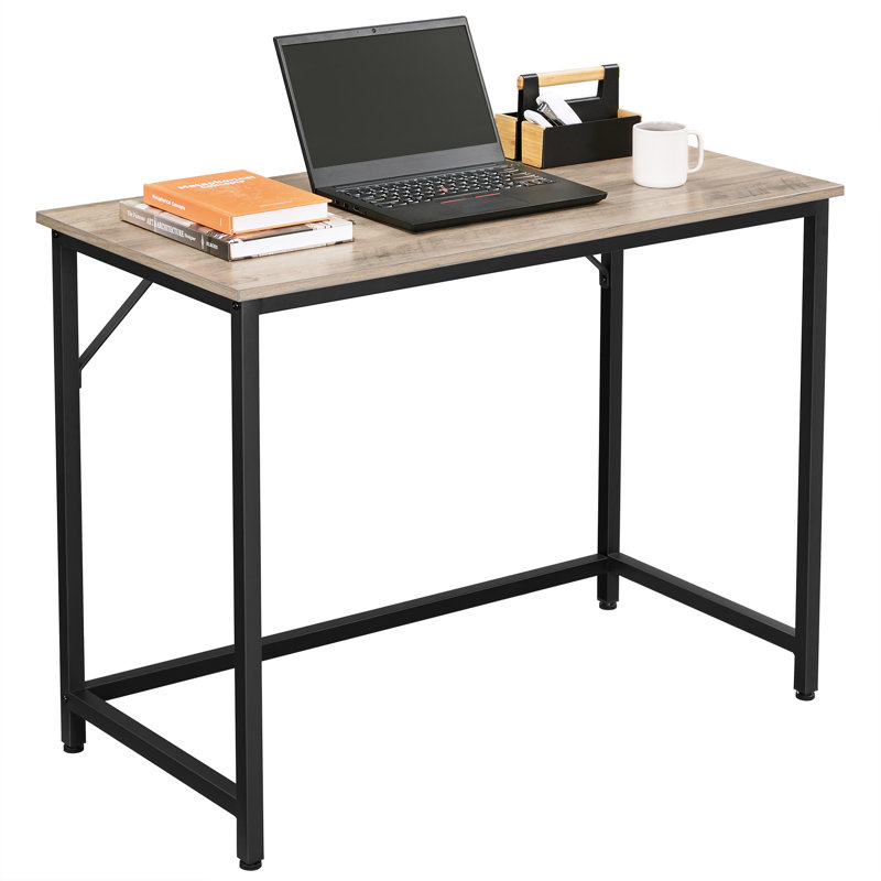 Jana Metal Top Writing Desk, Light Brown/Black, 76cm H x 100cm W x 50cm D
