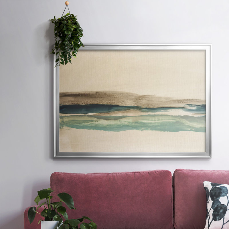 «Layered Horizon», toile tendue avec châssis en I, Argent, H 30 po x l 44 po x P 1,5 po