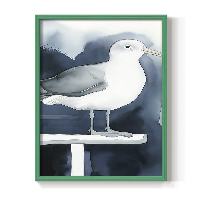 NAUTICAL Series XVII, reproduction encadrée - bois massif, H 11 po x l 9 po, Vert