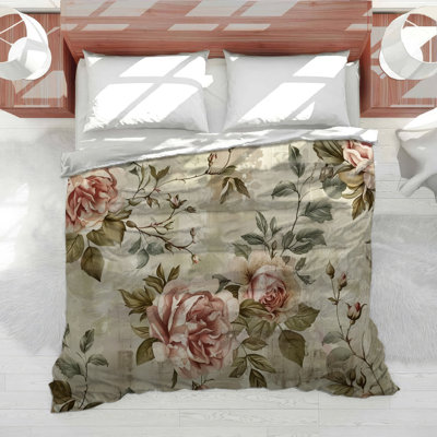 Édredon en mélange de coton Roses and Leaves