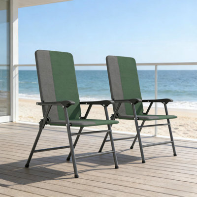 Outdoor High Back Chairs Set,Lawn Chairs,Folding Camping Chairs,Patio Chairs Set Of 2