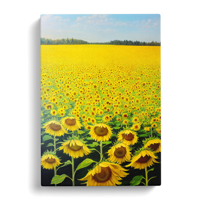 Manzer Sunflower Field Painting Vol.1 - Wrapped Canvas Print