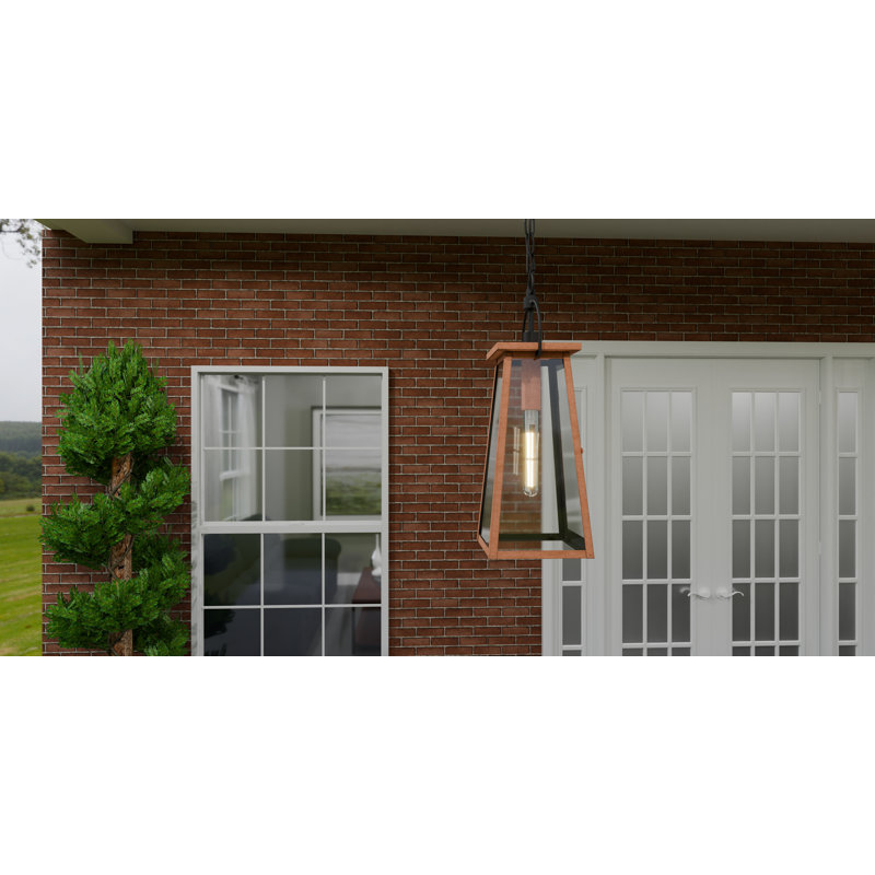 Sessoms 1-Light Aged Copper Outdoor Hanging Lantern