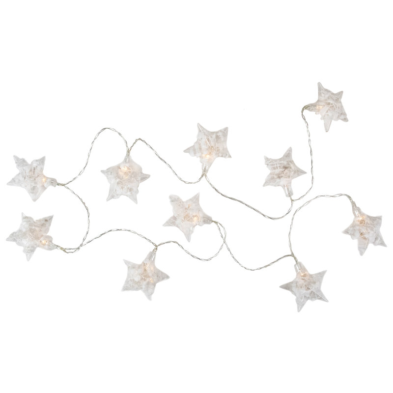 10 lumières DEL de Noël étoile chaude et fil transparent B / O - fil transparent 4,5 pi