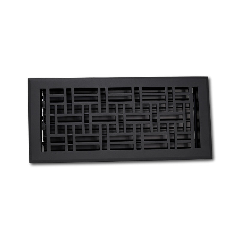 Reggio Register Aluminum Vent Cover, Black, 12" L x 4'' W x 2.75" H