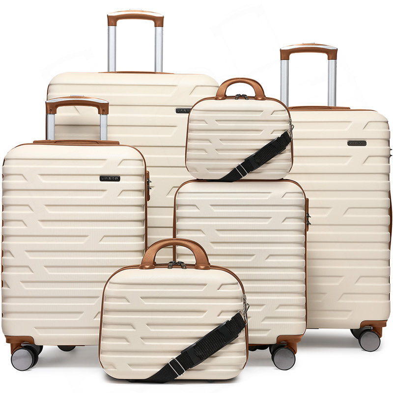 Ensembles de valises 6 pièces valises rigides avec deux étuis à cosmétiques