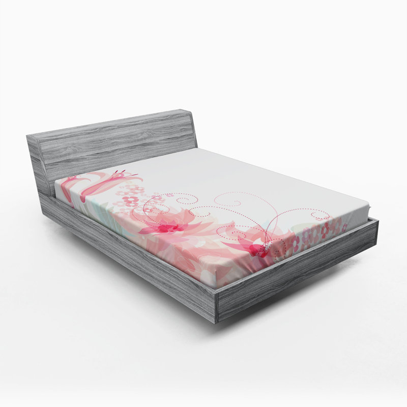 Microfiber Floral Fitted Sheet, Full Fitted Sheet