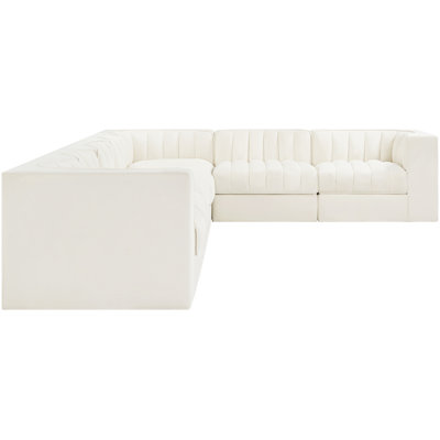 Rummi Velvet Performance Fabric Upholstered 7Pc. Modular Sectional