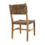Chaise en bois de teck brun clair faite à la main avec assise en feuille de bananier tissée