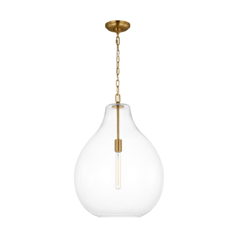 Magnus 1 - Light Teardrop Pendant, Burnished Brass, 25.88" H x 18.5" W x 18.5" D