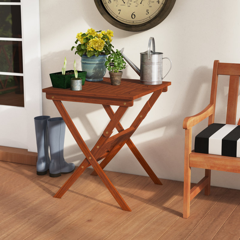 Aleha Square Eucalyptus Solid Wood Yes Outdoor Bistro Table , 24 " W 24 " D