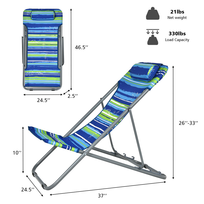 Chaise de plage inclinable