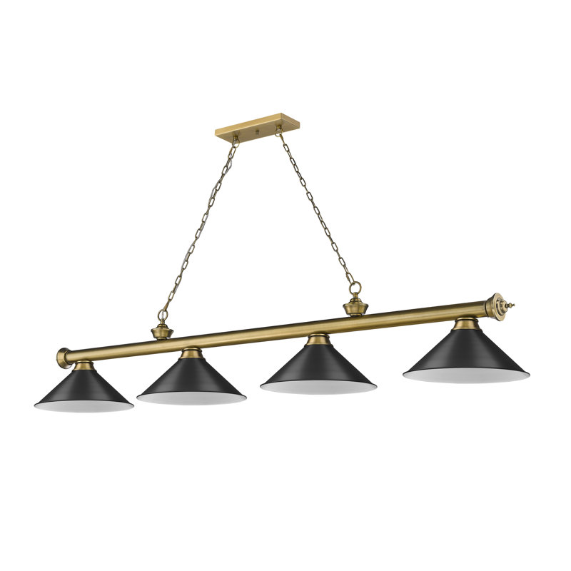 Annaleisa 4-Light Pool Table Pendant, Matte Black