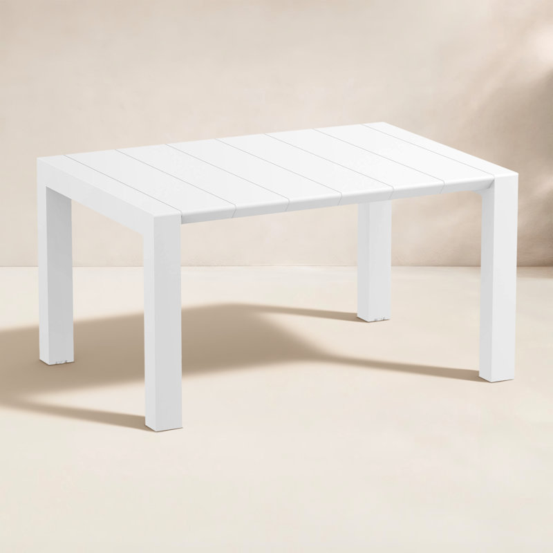 Table de salle à manger extensible en plastique Farrah, blanc