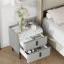 Table de chevet avec 2 tiroirs, table de chevet avec plateau en marbre, table d'appoint moderne pour la chambre à coucher, table de bout pour le salon, gris-484992740
