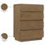 Commode Adagio en bois massif brun et placage de chêne-123222851
