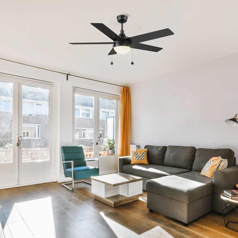Kevie 52 Inch Pull Chain Ceiling Fan with Light