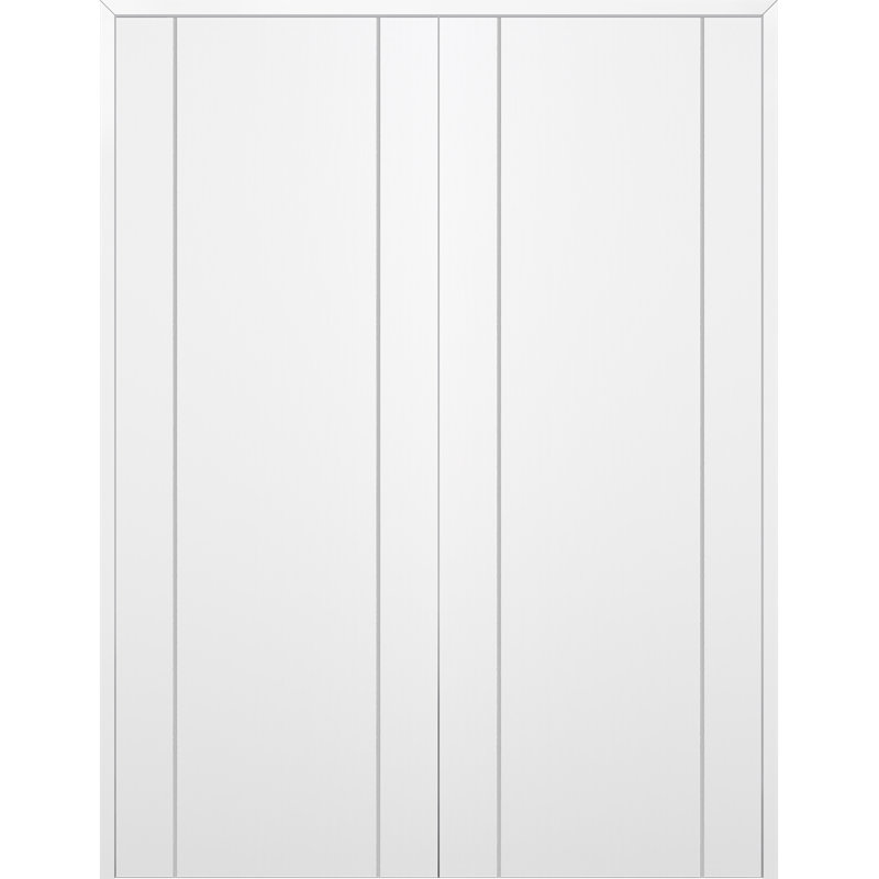 Porte standard double en bois manufacturé Optima 2U, Shambor, 63,5 po x 79,37 po, Réversible