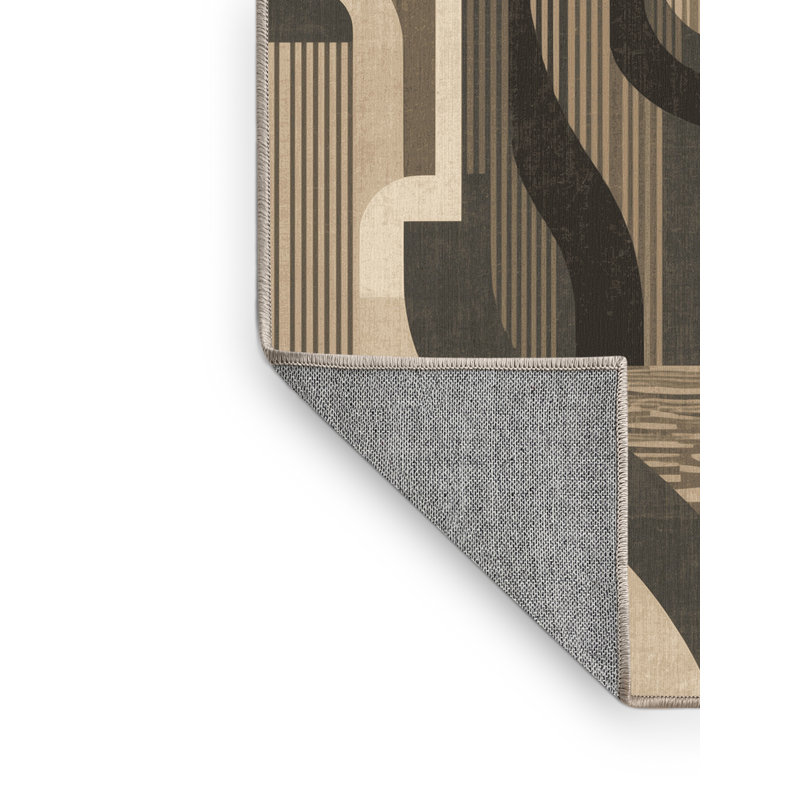 Tapis art déco lavable à la machine Panameno - beige, 3' Square