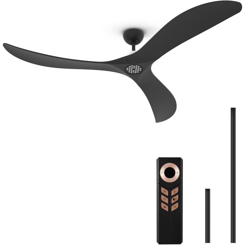 72 Inch Ceiling Fans With Led Lights Remote Control Solid Wood Blade