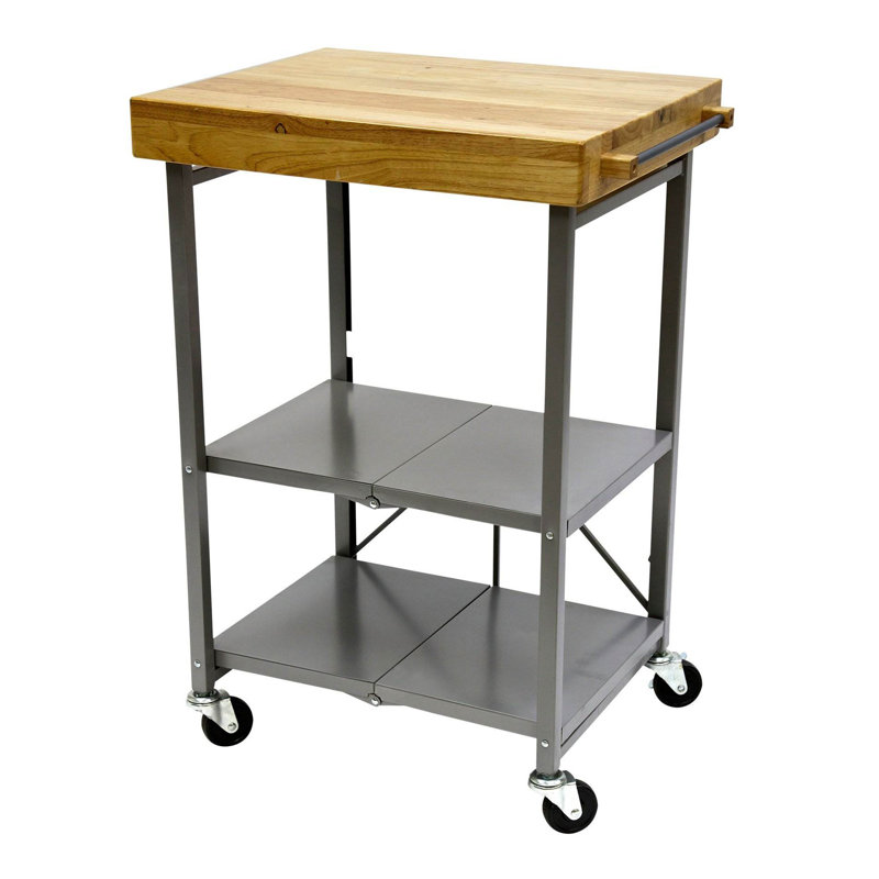 Chariot-bar pour îlot de cuisine Origami, Gris