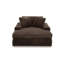 Chaise longue surdimensionnée Addy, 2 coussins, velours côtelé brun chocolat